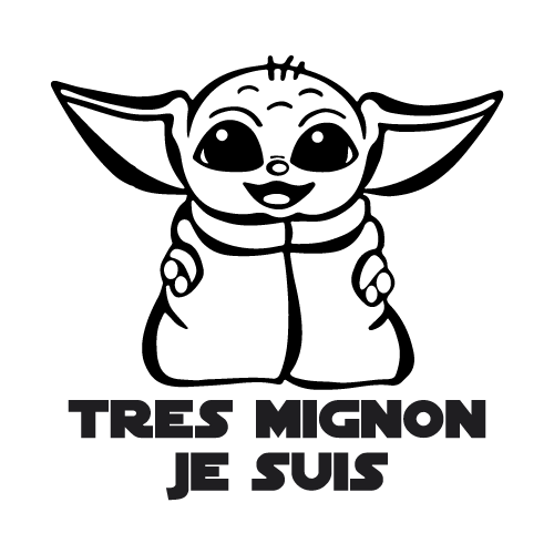Sticker Bebe Yoda Tres Mignon Je Suis Stickrs